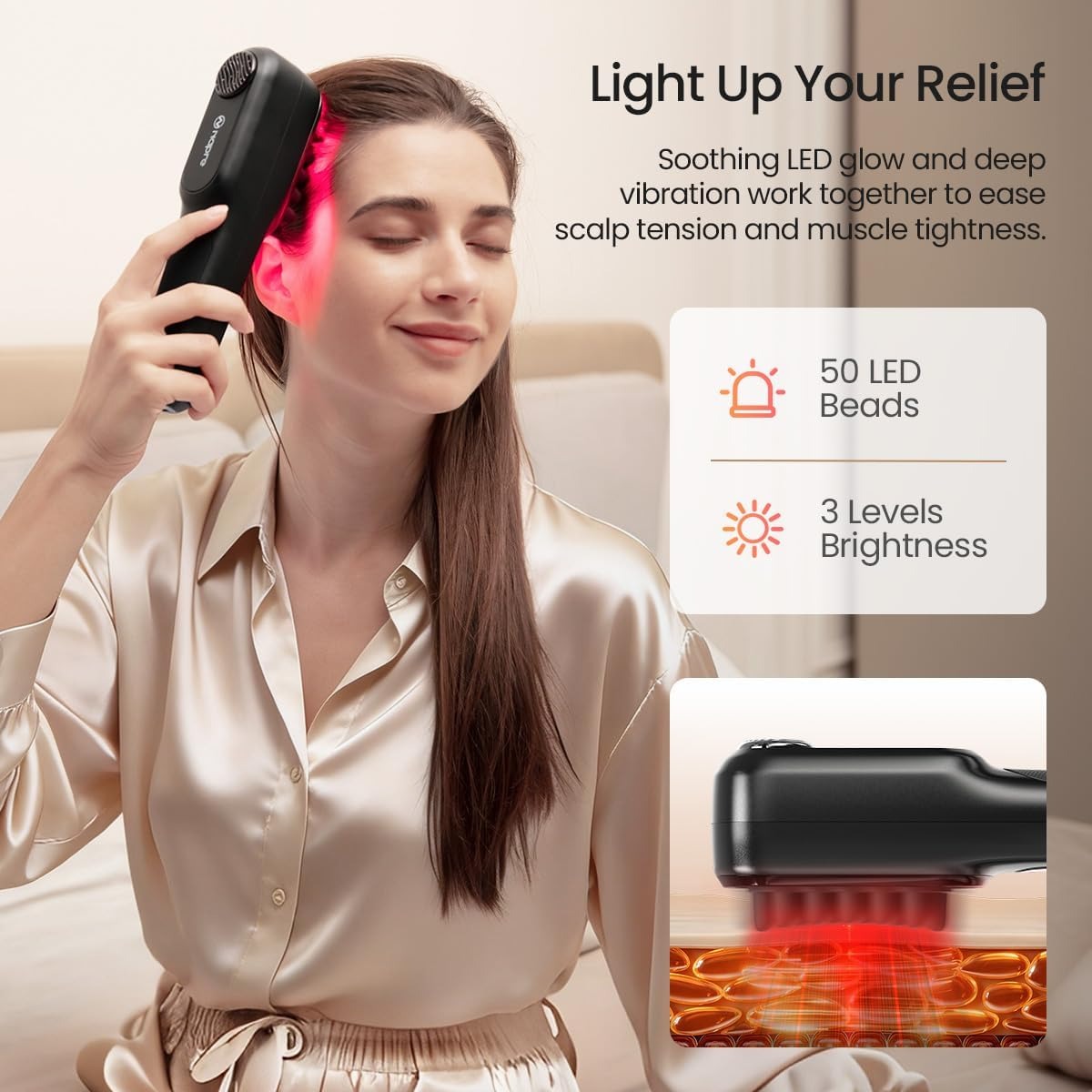 Using the Hush red light scalp massager at home